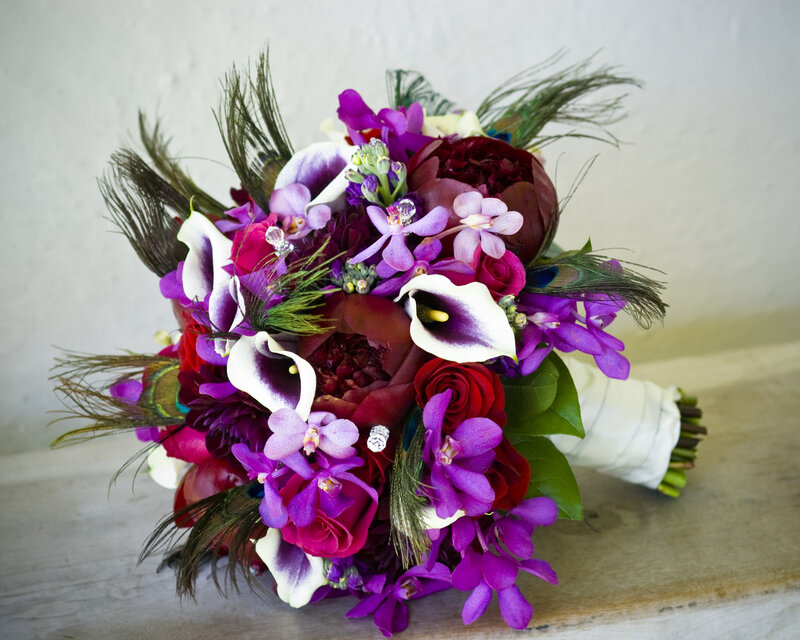 Purple and Red Flower Bouquet