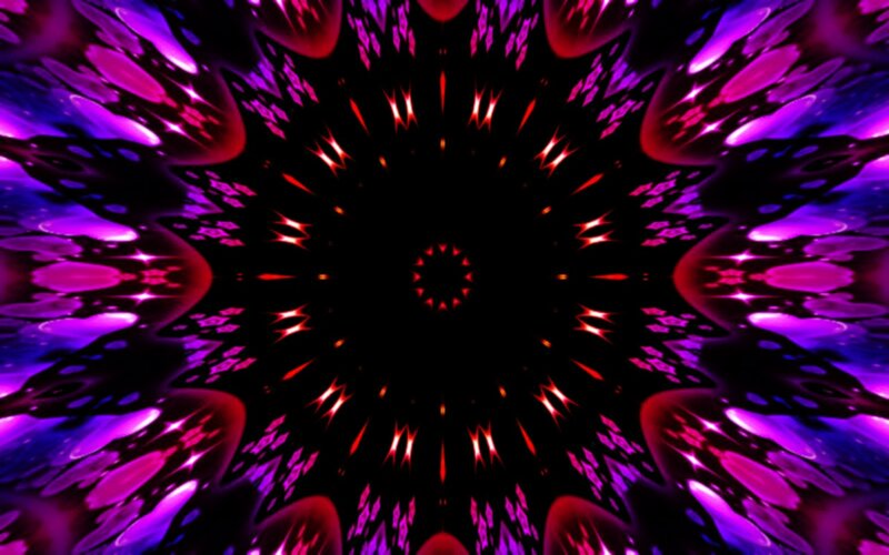 Purple and Red Fractal Pattern — Hypnotic, Abstract