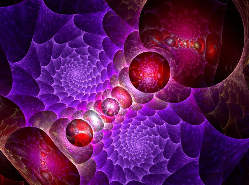 Purple and red fractal spiral