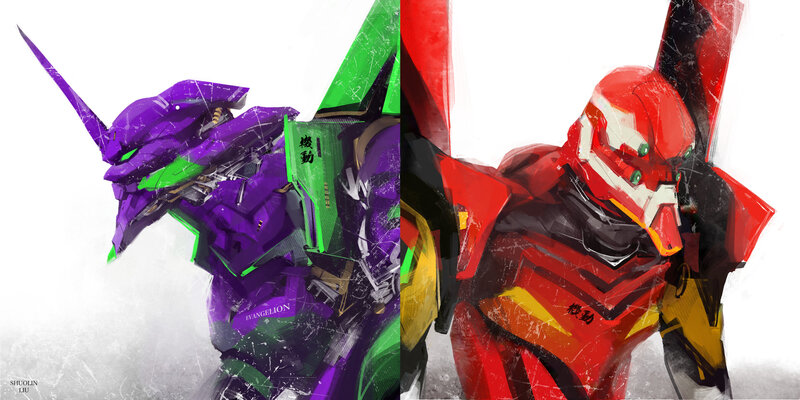 Purple and Red Mechs