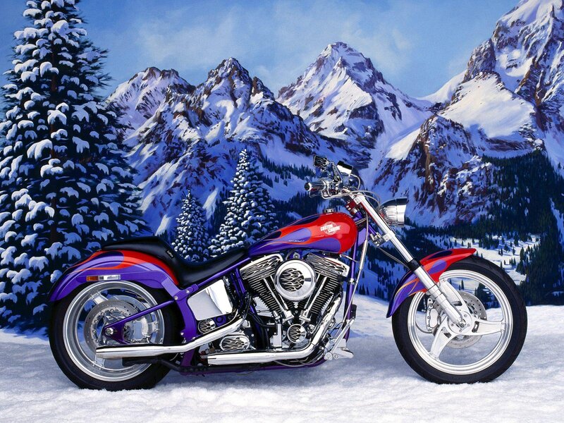 Purple and Red Motorcycle — Serene