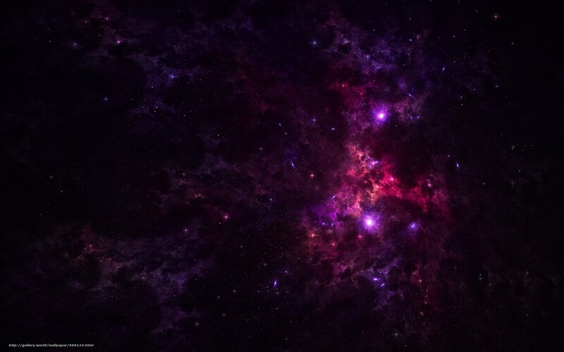Purple and Red Nebula — Dark, Digital Art