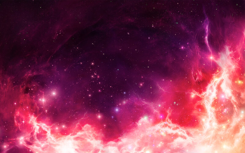 Purple and Red Nebula — Dramatic, Digital Art