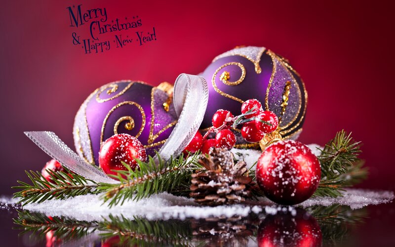 Purple and Red Ornaments