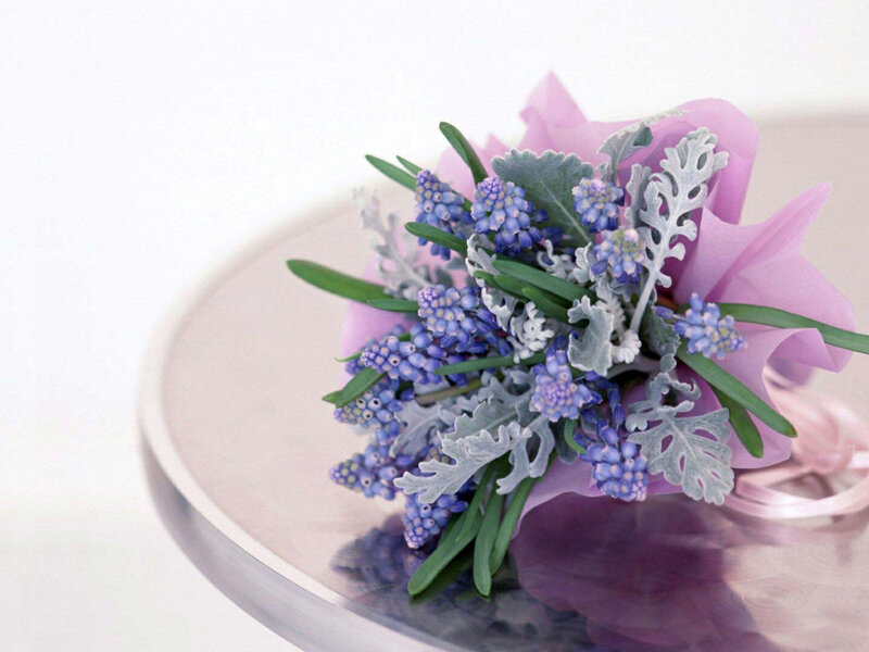 Purple and Silver Flower Bouquet