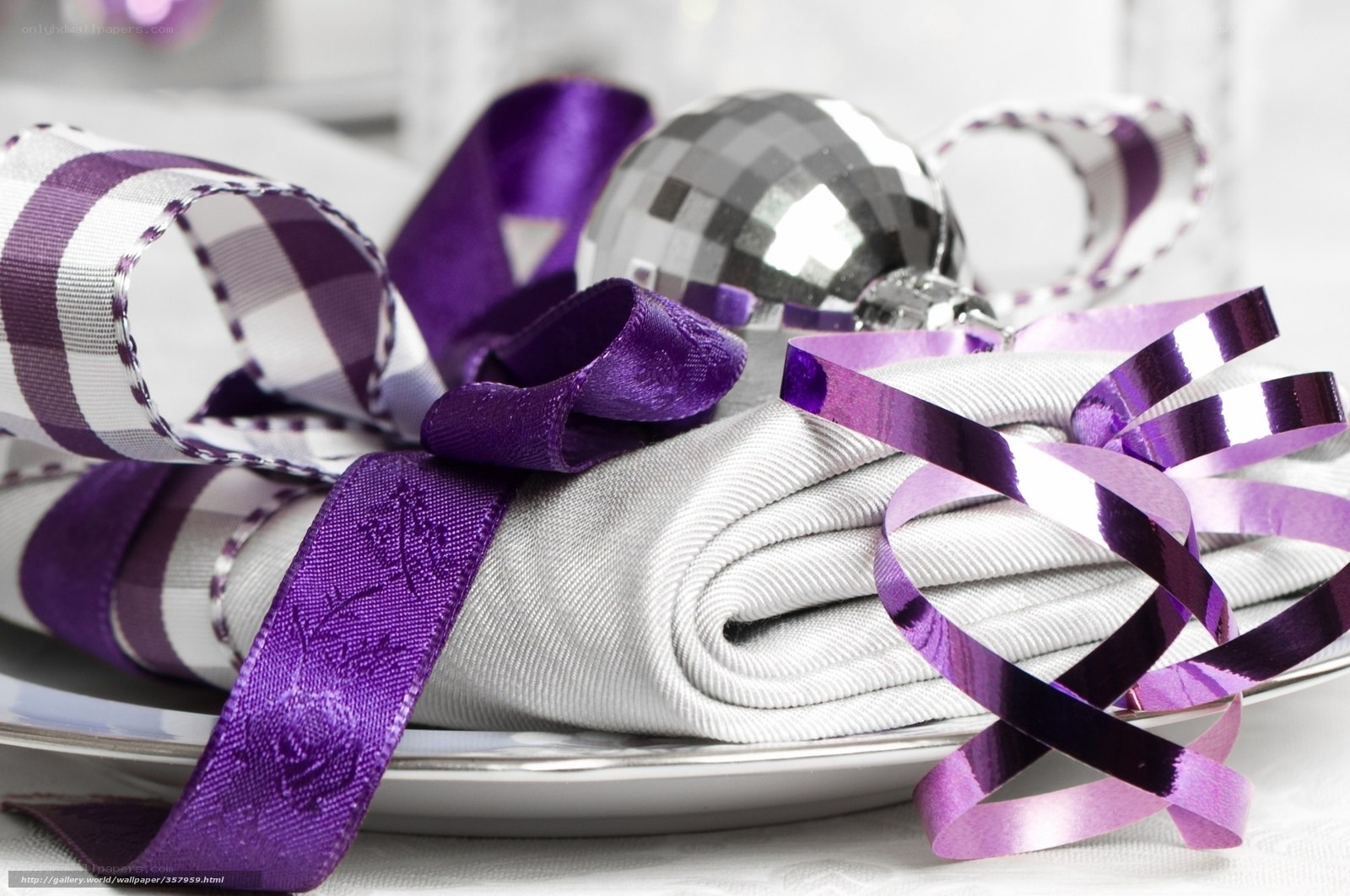 Purple and silver holiday decor