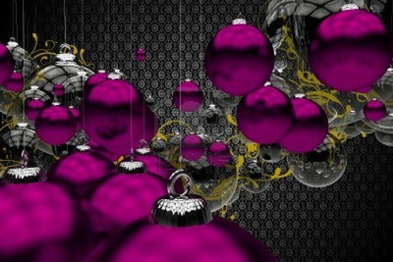 Purple and Silver Ornaments — Festive