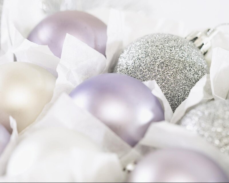 Purple and Silver Ornaments