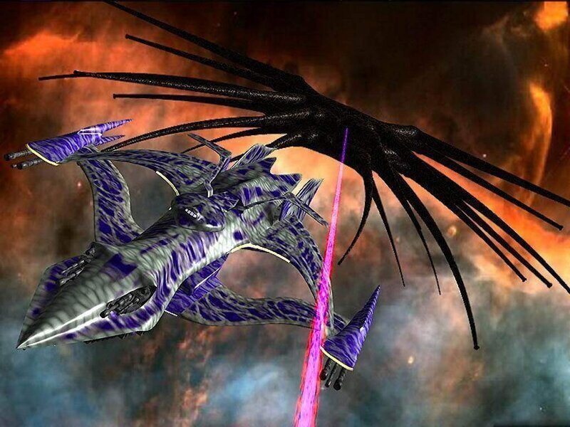 Purple and Silver Spaceship