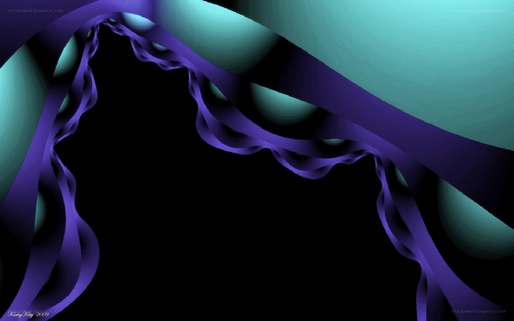 purple and teal abstract waves
