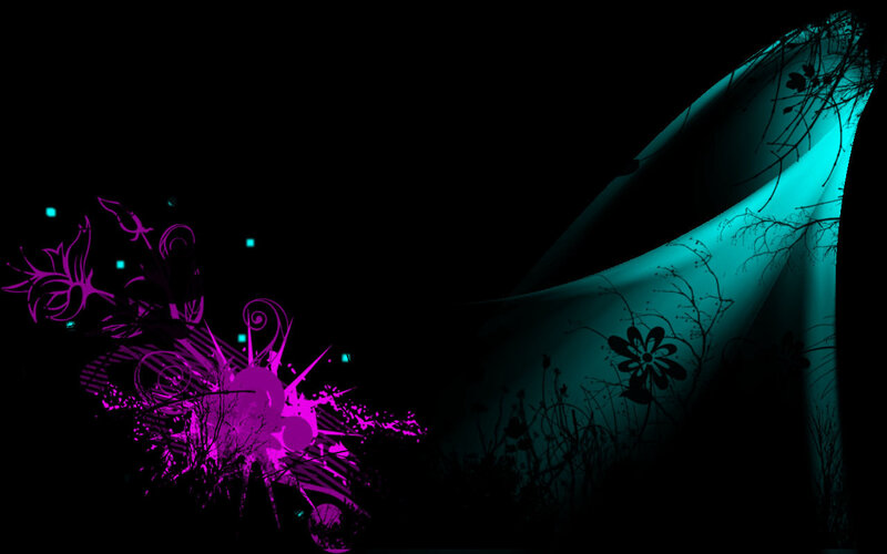 Purple and Teal Floral Design