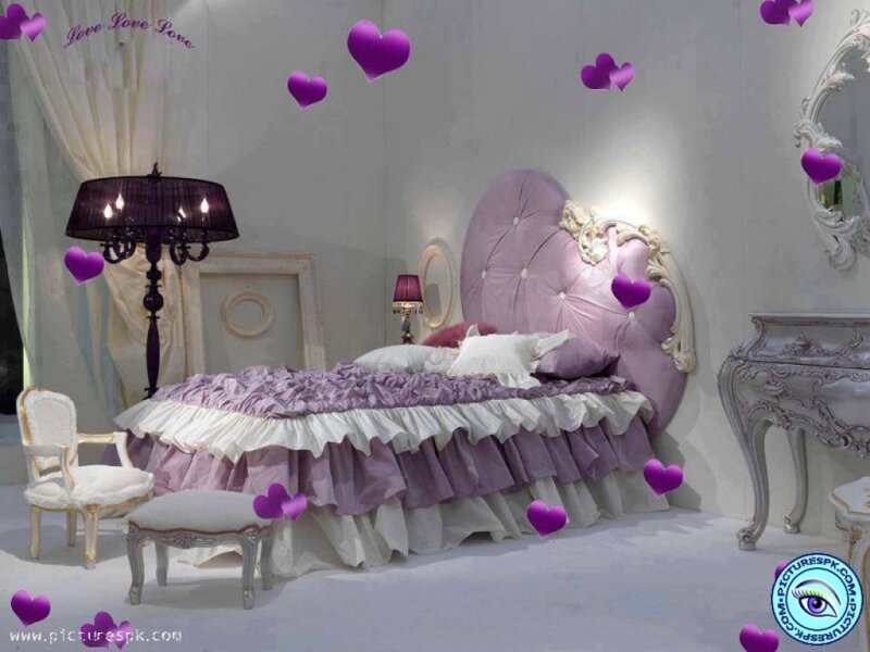 Purple and White Bedroom