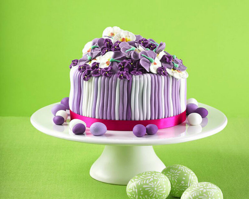 Purple and White Cake