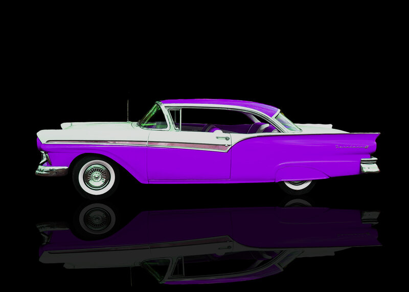 Purple and White Car — Dramatic