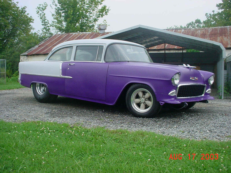 Purple and White Car
