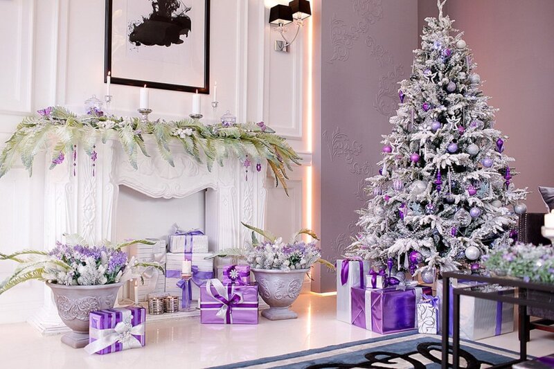 Purple and White Christmas Tree