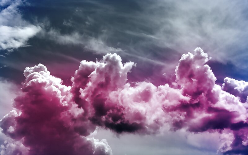 Purple and white clouds