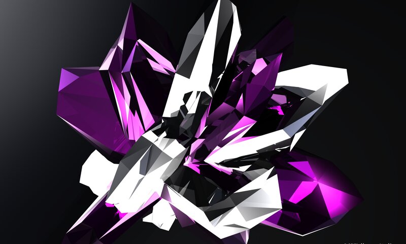 purple and white crystal formation
