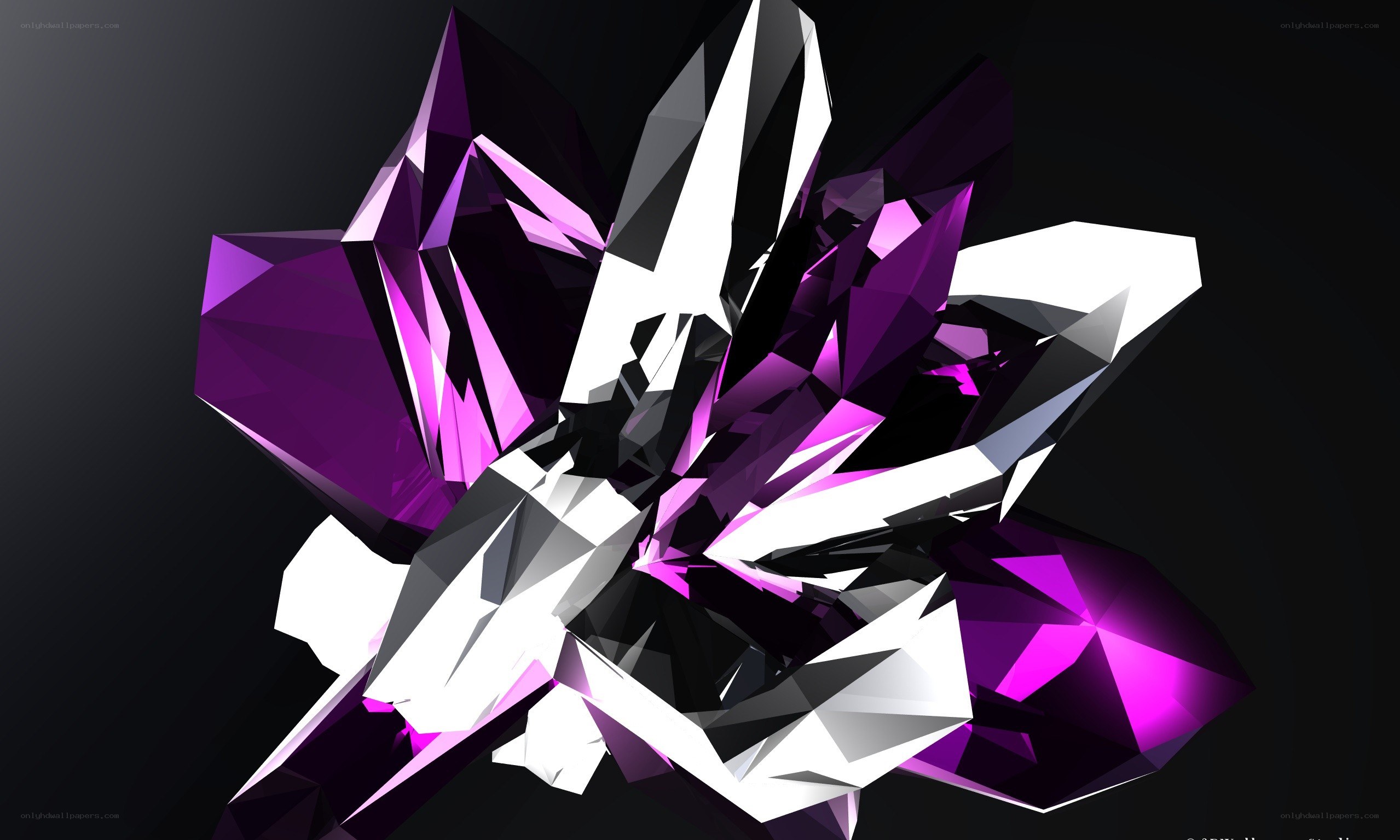 purple and white crystal formation