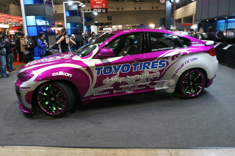 Purple and white custom car