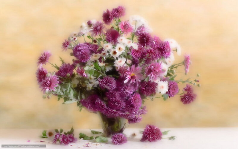 Purple and white flower bouquet