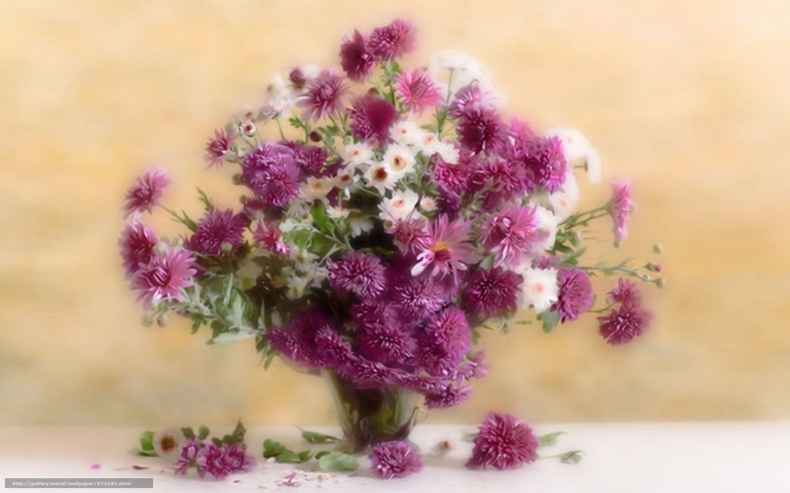 Purple and white flower bouquet