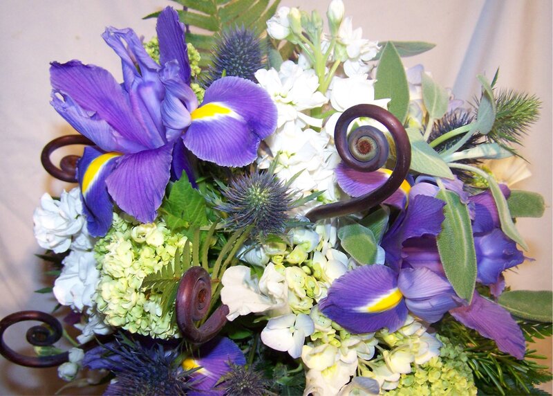 Purple and white flower bouquet