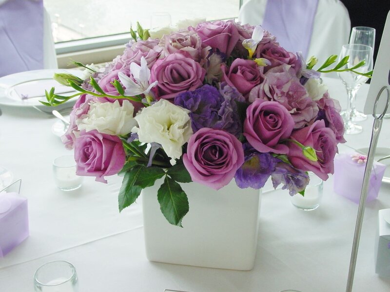 Purple and White Flower Bouquet — Elegant, Afternoon