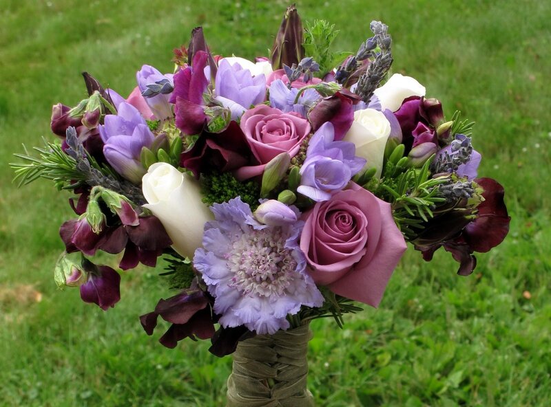 Purple and White Flower Bouquet — Serene, Spring