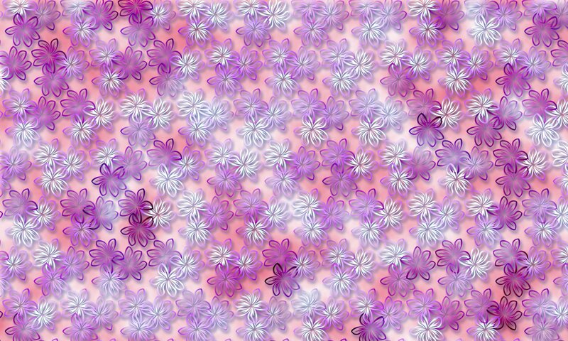 Purple and White Flowers — Calm, Digital Art, Pattern