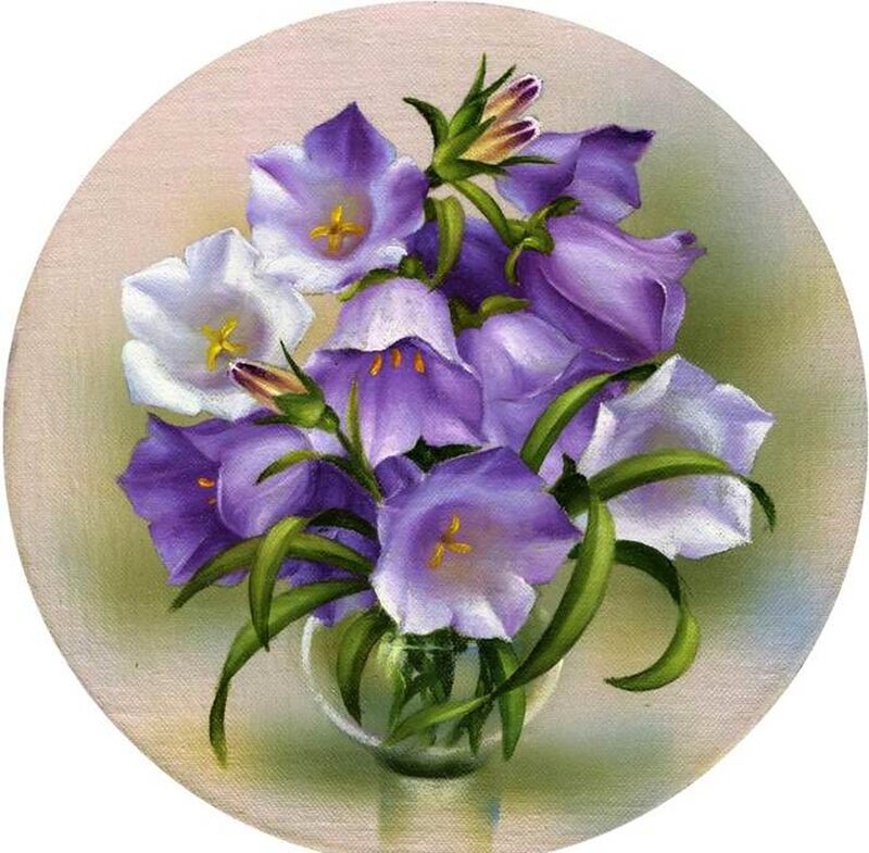 Purple and White Flowers — Calm, Painting