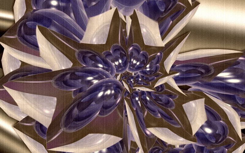 Purple and White Fractal Flower