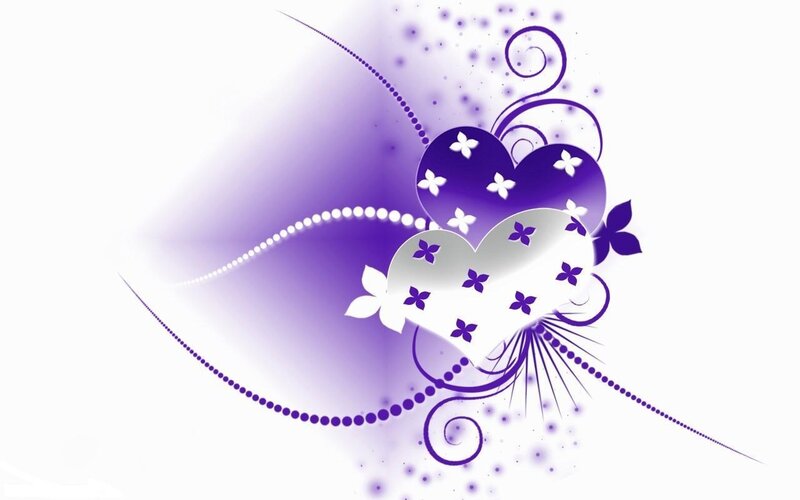Purple and White Hearts