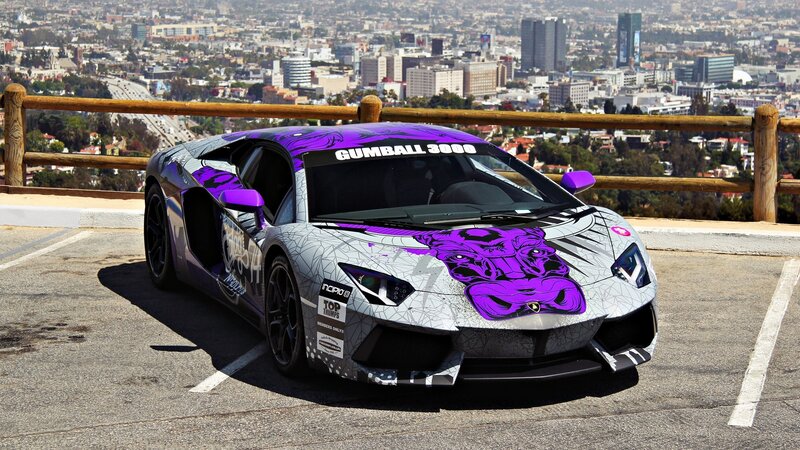 Purple and White Lamborghini