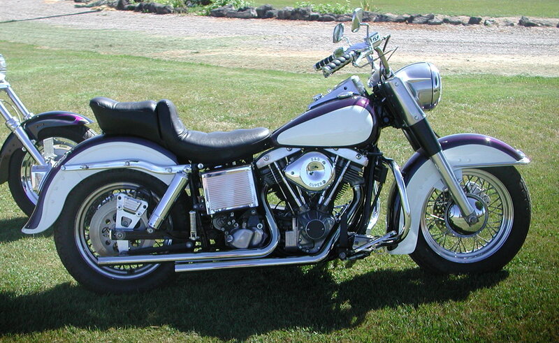 Purple and White Motorcycle