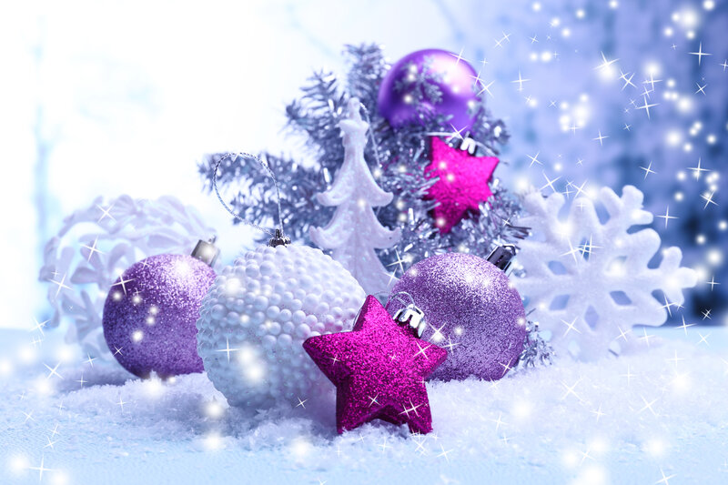 Purple and White Ornaments — Festive