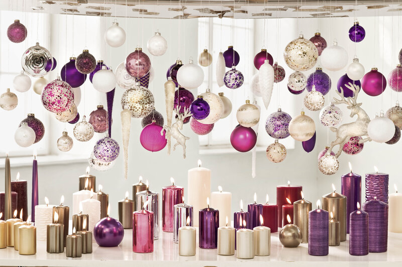 Purple and White Ornaments