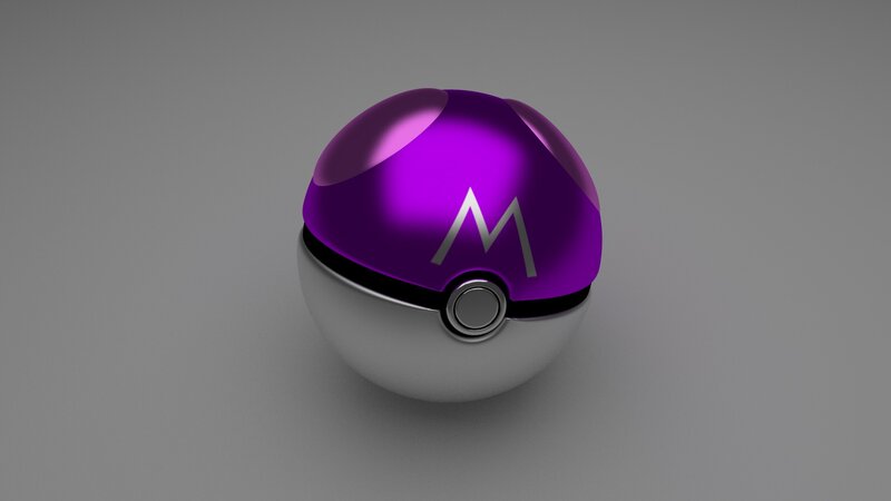 Purple and White Pokeball