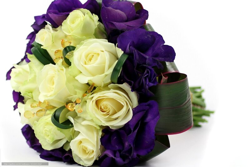 purple and white rose bouquet