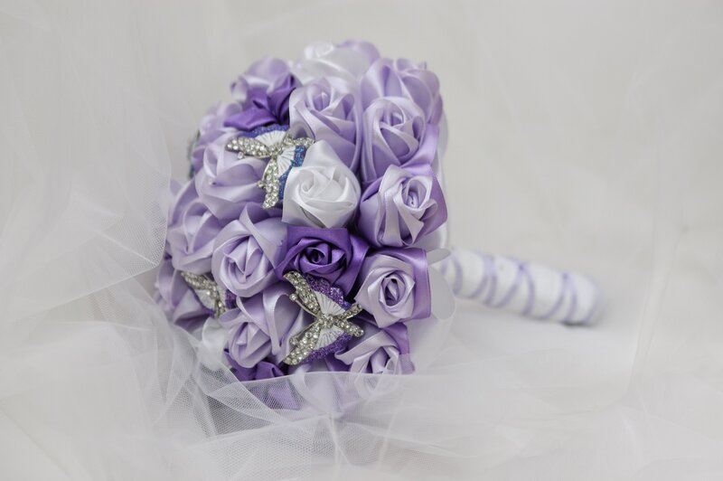 Purple and White Rose Bouquet — Elegant
