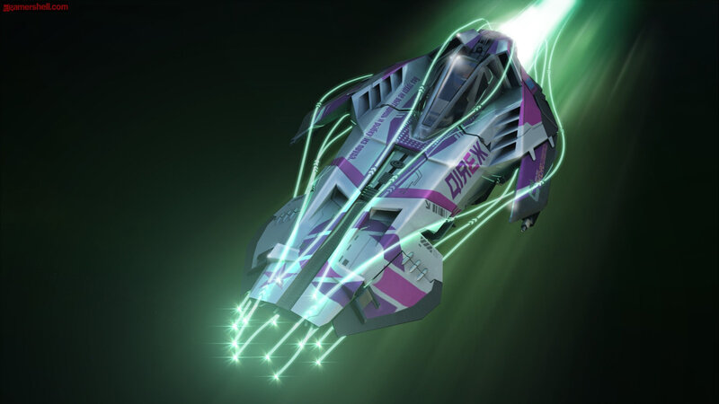 Purple and White Spaceship