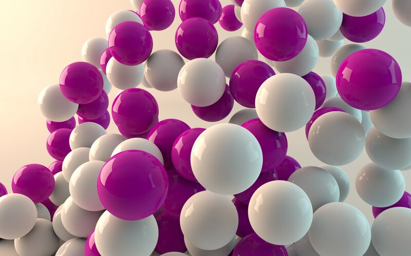 Purple and White Spheres — Calm