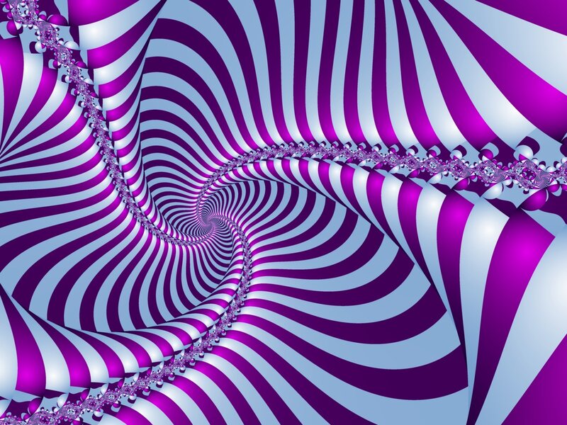 Purple and white spiral tunnel
