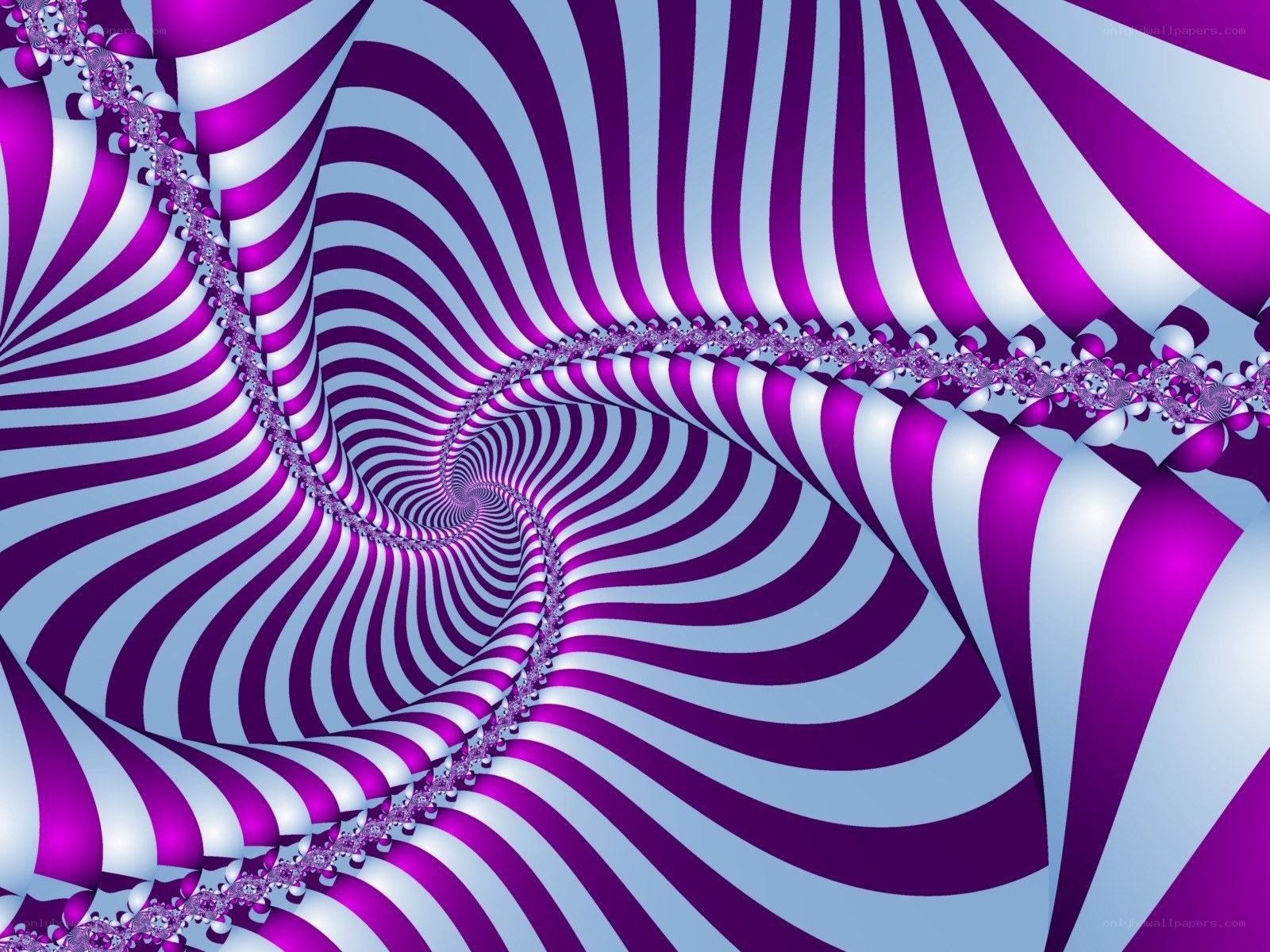 Purple and white spiral tunnel