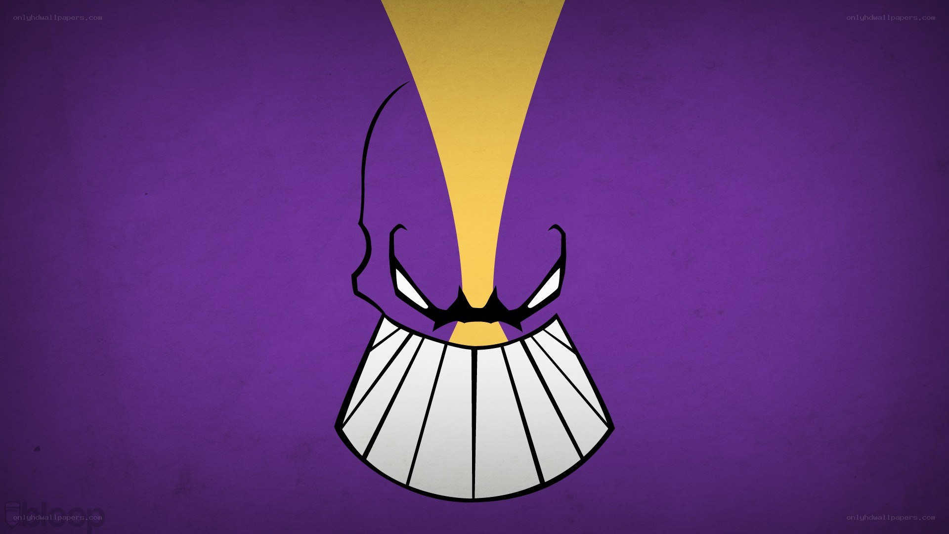 purple and yellow character logo