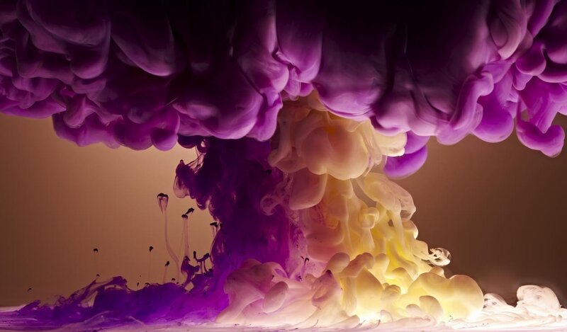 Purple and Yellow Ink Clouds