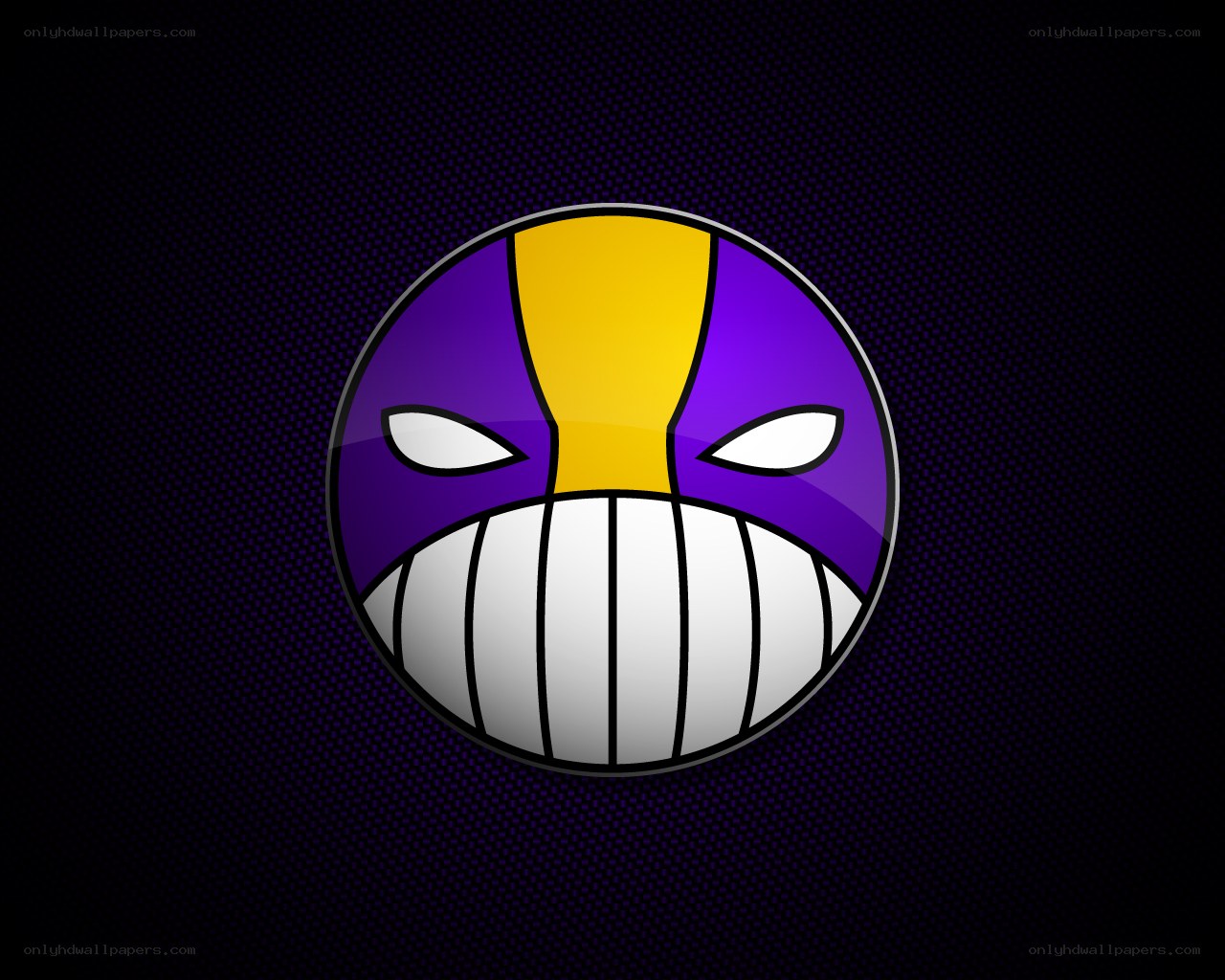 purple and yellow mask logo