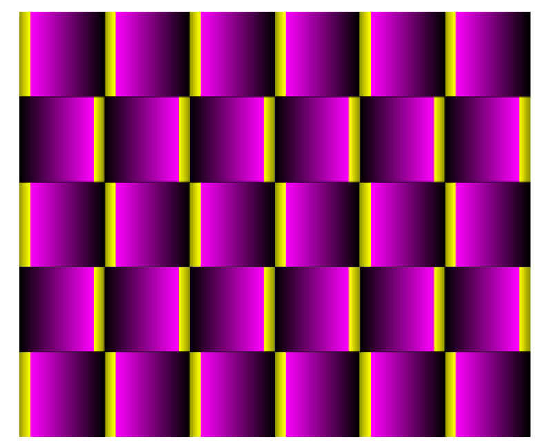 purple and yellow optical illusion