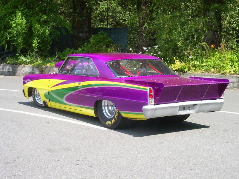 Purple and Yellow Race Car