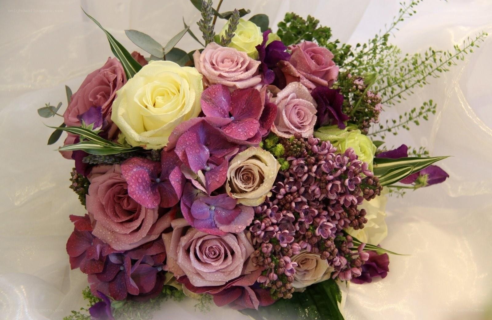 purple and yellow rose bouquet